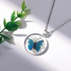 image:imageAUNTESIGN Butterfly Necklace  Pressed Wildflower Necklace  Resin Necklace  Personalized  Handmand Pressed  Easter Gift for Women Blue Morpho Butterfly Necklace