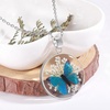 image:imageAUNTESIGN Butterfly Necklace  Pressed Wildflower Necklace  Resin Necklace  Personalized  Handmand Pressed  Easter Gift for Women Blue Morpho Butterfly Necklace
