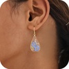 image:imageAUNTESIGN ForgetMeNot and Queen Annes Lace Pressed Wildflower Earrings  Pressed Flower Jewelry  Handmade Drop and Dangle Earrings  Mothers Day  Gift for WomanGold plated sterling silver forgetmenot earrings