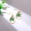 image:imageAUNTESIGN ForgetMeNot and Queen Annes Lace Pressed Wildflower Earrings  Pressed Flower Jewelry  Handmade Drop and Dangle Earrings  Mothers Day  Gift for WomanGold Four Leaf Clover Earrings