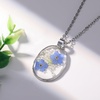 image:imageAUNTESIGN ForgetMeNot and Queen Annes Lace Pressed Wildflower Necklace  Birth Month Flowers Necklace  GoldSilver Pressed Flower Jewelry  Mothers Day  Gift For HerSilver ForgetMeNot Necklace