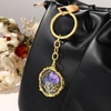 image:imageAUNTESIGN Pressed Flower Keychain Charms  ForgetMeNot Keychain  Personalized Handmade Keychain  Easter Gifts for HerLarkspur and Queen Annes Lace Keychain