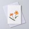 image:imageZinnias Card  Real Flowers notecard with Handmade Paper  Thinking of You Card  Birthday Card  Mothers Day Card  Wedding Day Card  Gift for Her 4 x 6 Inch Card with EnvelopeZinnias Card