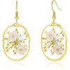 Daffodils and Anne's Lace Oval Earrings