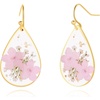 Gold Forget-Me-Not(Pink) and Anne's Lace Earrings
