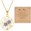 image:imageAUNTESIGN ForgetMeNot and Queen Annes Lace Pressed Wildflower Necklace  Birth Month Flowers Necklace  GoldSilver Pressed Flower Jewelry  Mothers Day  Gift For HerForgetMeNot NecklaceFor Mom