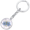 Forget-me-not and Queen Anne's Lace Wildflower Keychain