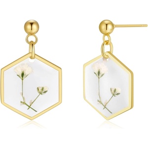 image:imageAUNTESIGN ForgetMeNot and Queen Annes Lace Pressed Wildflower Earrings  Pressed Flower Jewelry  Handmade Drop and Dangle Earrings  Mothers Day  Gift for WomanBabys Breath Flower Stud Earrings