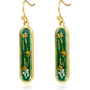 image:imageAUNTESIGN ForgetMeNot and Queen Annes Lace Pressed Wildflower Earrings  Pressed Flower Jewelry  Handmade Drop and Dangle Earrings  Mothers Day  Gift for WomanFrench marigold and Lace Earrings