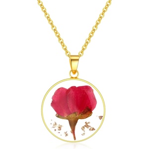 image:imageAUNTESIGN ForgetMeNot and Queen Annes Lace Pressed Wildflower Necklace  Birth Month Flowers Necklace  GoldSilver Pressed Flower Jewelry  Mothers Day  Gift For HerRose NecklaceJune Birth Flower
