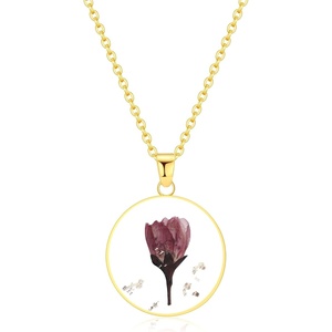 image:imageAUNTESIGN ForgetMeNot and Queen Annes Lace Pressed Wildflower Necklace  Birth Month Flowers Necklace  GoldSilver Pressed Flower Jewelry  Mothers Day  Gift For HerPoppy NecklaceAugust Birth Flower