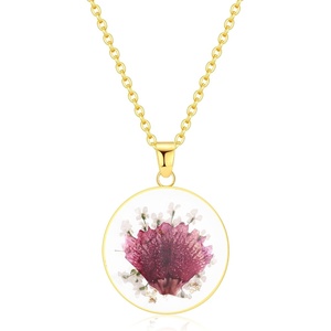 image:imageAUNTESIGN ForgetMeNot and Queen Annes Lace Pressed Wildflower Necklace  Birth Month Flowers Necklace  GoldSilver Pressed Flower Jewelry  Mothers Day  Gift For HerCarnation Necklace