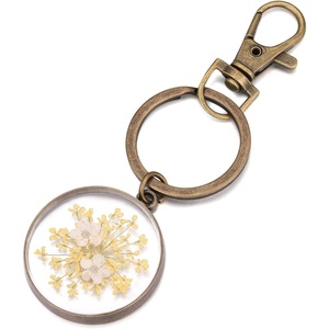 image:imageAUNTESIGN Pressed Flower Keychain Charms  ForgetMeNot Keychain  Personalized Handmade Keychain  Easter Gifts for HerDaffodils and Queen Annes Lace Pressed Wildflower Keychain