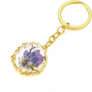 image:imageAUNTESIGN Pressed Flower Keychain Charms  ForgetMeNot Keychain  Personalized Handmade Keychain  Easter Gifts for HerLarkspur and Queen Annes Lace Keychain