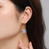 image:imageAUNTESIGN ForgetMeNot Hoop Earrings  Gold Plated Brass Resin Stainless Steel  Modern Dangle Hoop Hoop Design  Dangle Earrings  Alaska State Flower Earrings