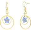image:imageAUNTESIGN ForgetMeNot Hoop Earrings  Gold Plated Brass Resin Stainless Steel  Modern Dangle Hoop Hoop Design  Dangle Earrings  Alaska State Flower Earrings